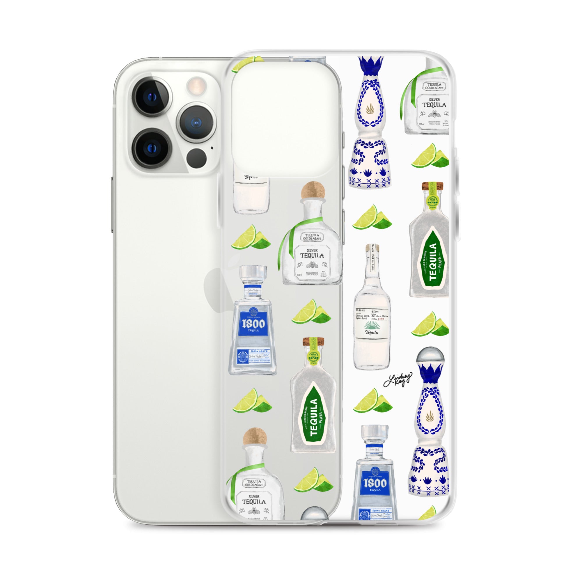 Ilustración de botellas de tequila - Funda transparente para iPhone®
